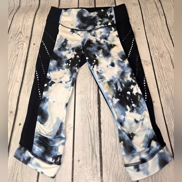 Lululemon Sz 4 Leggings Stop At Nothing Crop Blooming Pixie Tie Dye - Picture 5 of 10